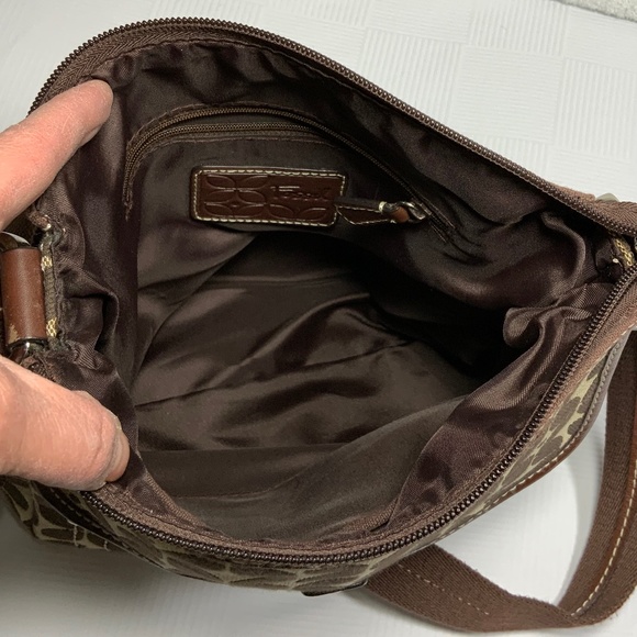 Fossil Brown Logo Canvas Crossbody Shoulder Bag - Picture 7 of 15